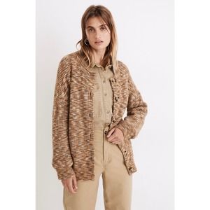 Madewell Space-Dyed Winstead Chunky Knit Cardigan Sweater